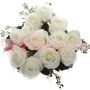 A bunch of White Roses - with a dozen of roses & Dairy milk treat 