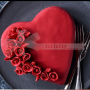 Red Velvet Heart Cake decorated with roses - queen of all layer cakes.
