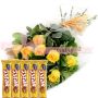 Cadbury 5Star & A bunch of yellow Roses - with a dozen of roses