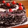Black Forest Cake decorated with Red Cherries. Surprise delivery all over kerala.