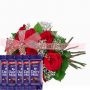 Dairy Milk & Romantic Red Roses Bouquet - with a dozen of roses & Lovely Dairy Milk Treat