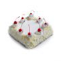 White Forest Square Cake with Red Cherries on Top