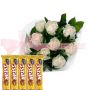 Bouquet Of White Roses for your sunshine With Lovely 5Star Treat